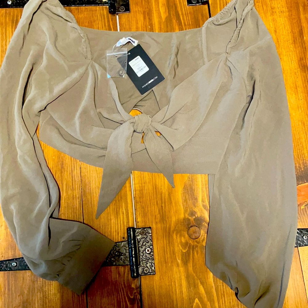Olive green top. Brand new with tags
